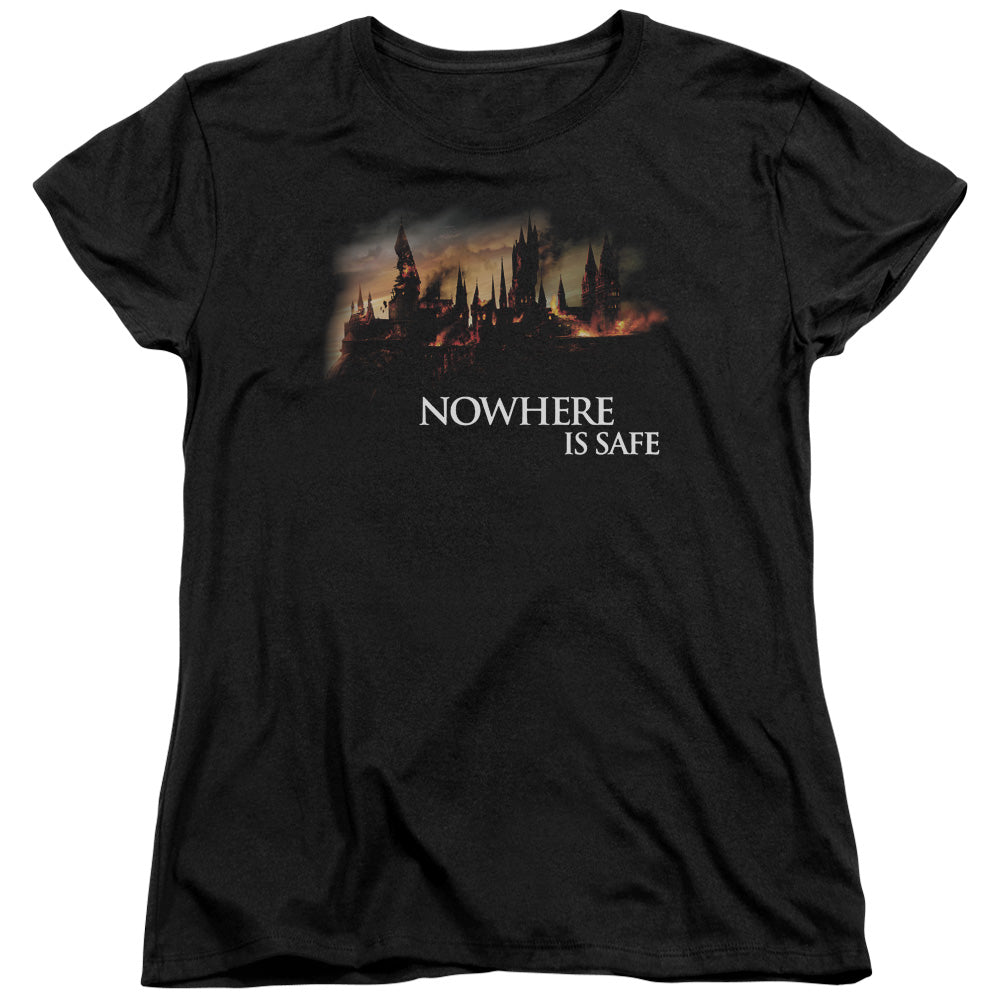 Harry Potter Burning Hogwarts Women's 18/1 Cotton Short-Sleeve T-Shirt