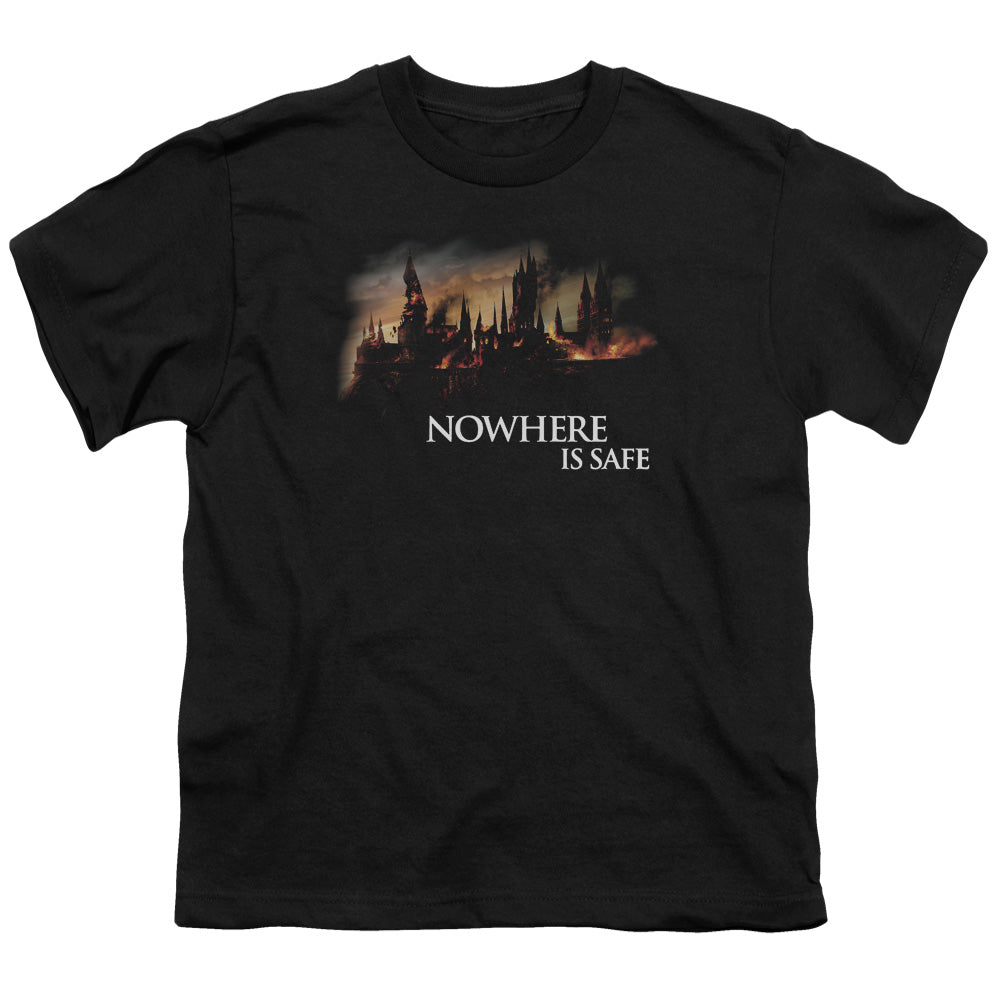 Harry Potter Burning Hogwarts Youth 18/1 100% Cotton Short-Sleeve T-Shirt