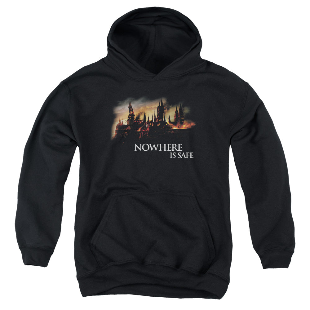 Harry Potter Burning Hogwarts Youth Cotton Poly Pull-Over Hoodie