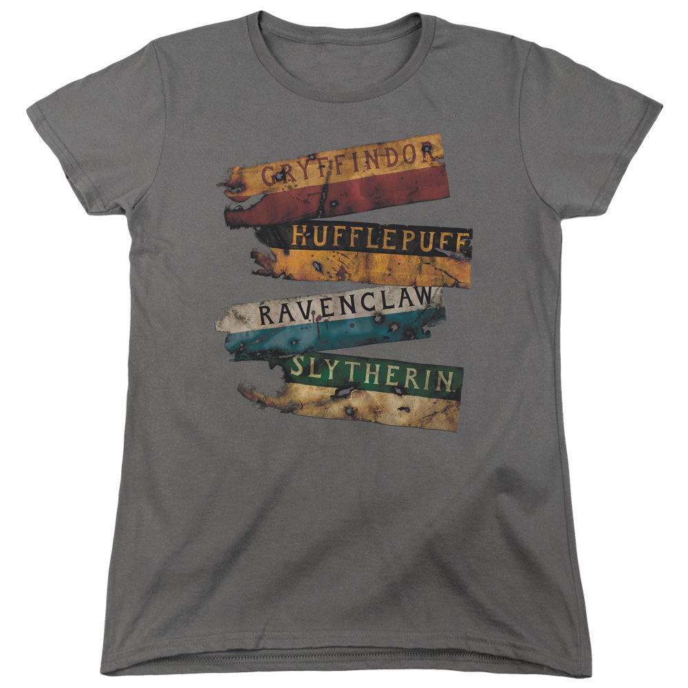 Harry Potter Burnt Banners Women's 18/1 Cotton Short-Sleeve T-Shirt