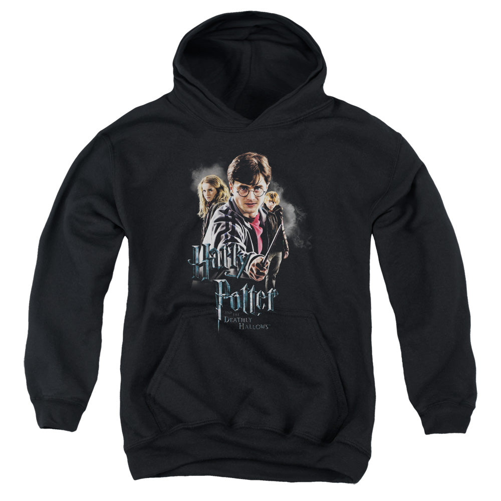 Harry Potter Deathly Hollows Cast Youth Cotton Poly Pull-Over Hoodie