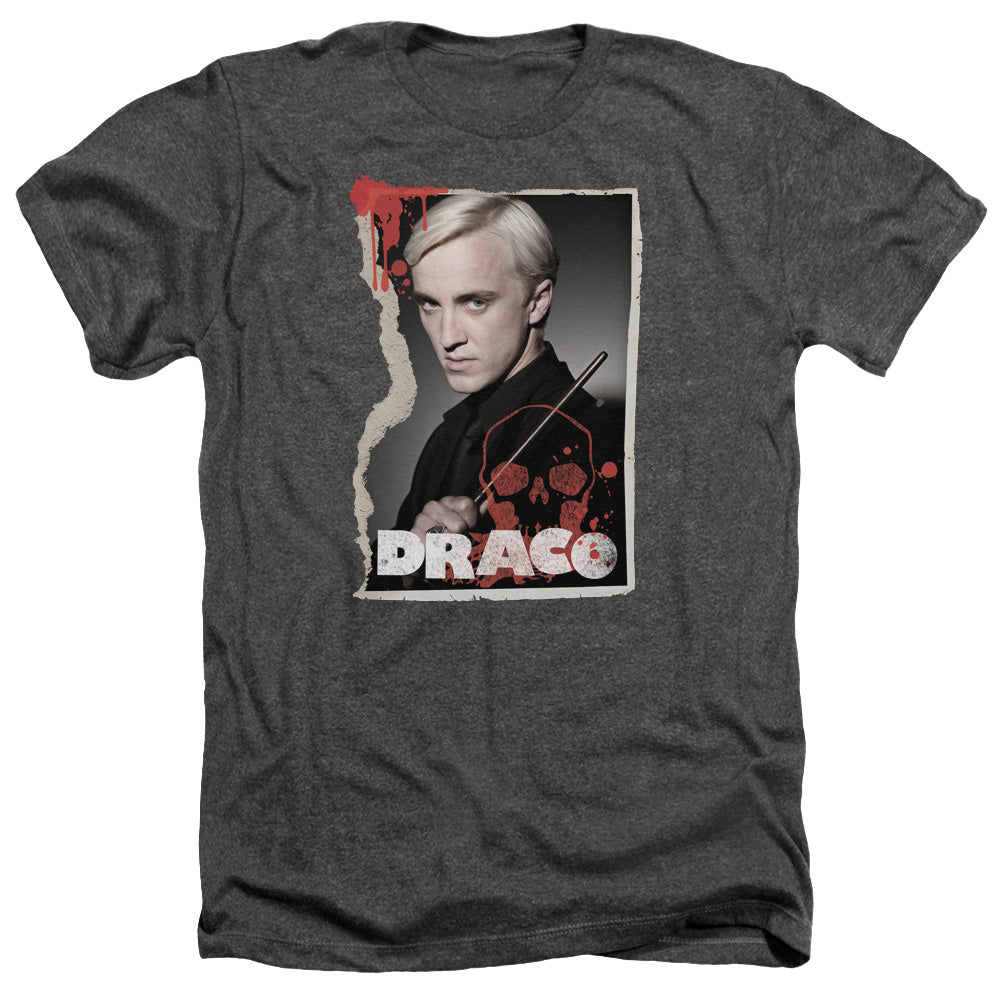Harry Potter Draco Frame Men's 30/1 Heather 60 40 Poly Short-Sleeve T-Shirt