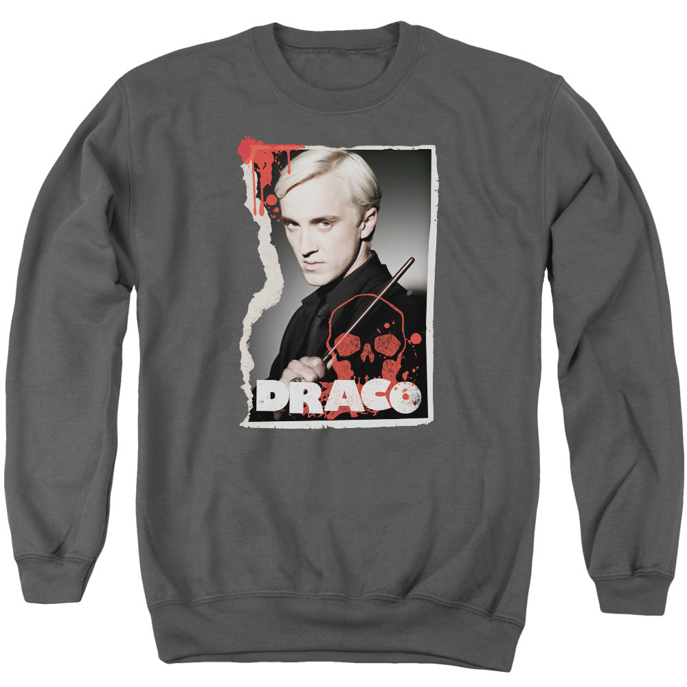 Harry Potter Draco Frame Men's Crewneck 50 50 Poly Long-Sleeve T-Shirt