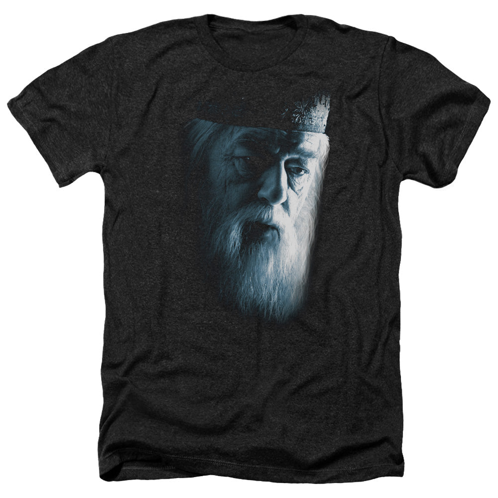 Harry Potter Dumbledore Face Men's 30/1 Heather 60 40 Poly Short-Sleeve T-Shirt