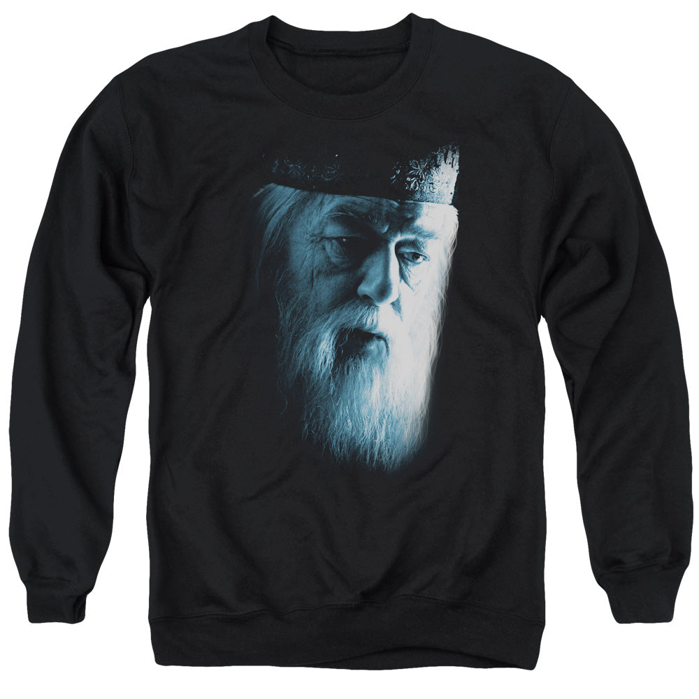 Harry Potter Dumbledore Face Men's Crewneck 50 50 Poly Long-Sleeve T-Shirt
