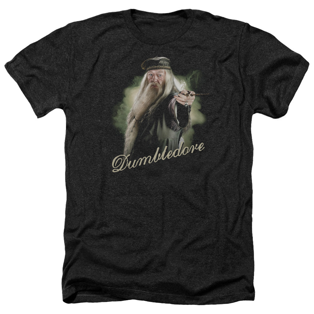 Harry Potter Dumbledore Wand Men's 30/1 Heather 60 40 Poly Short-Sleeve T-Shirt