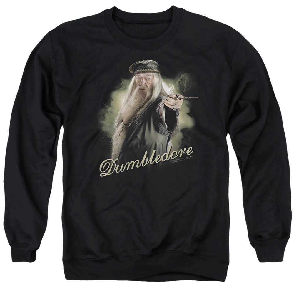 Harry Potter Dumbledore Wand Men's Crewneck 50 50 Poly Long-Sleeve T-Shirt