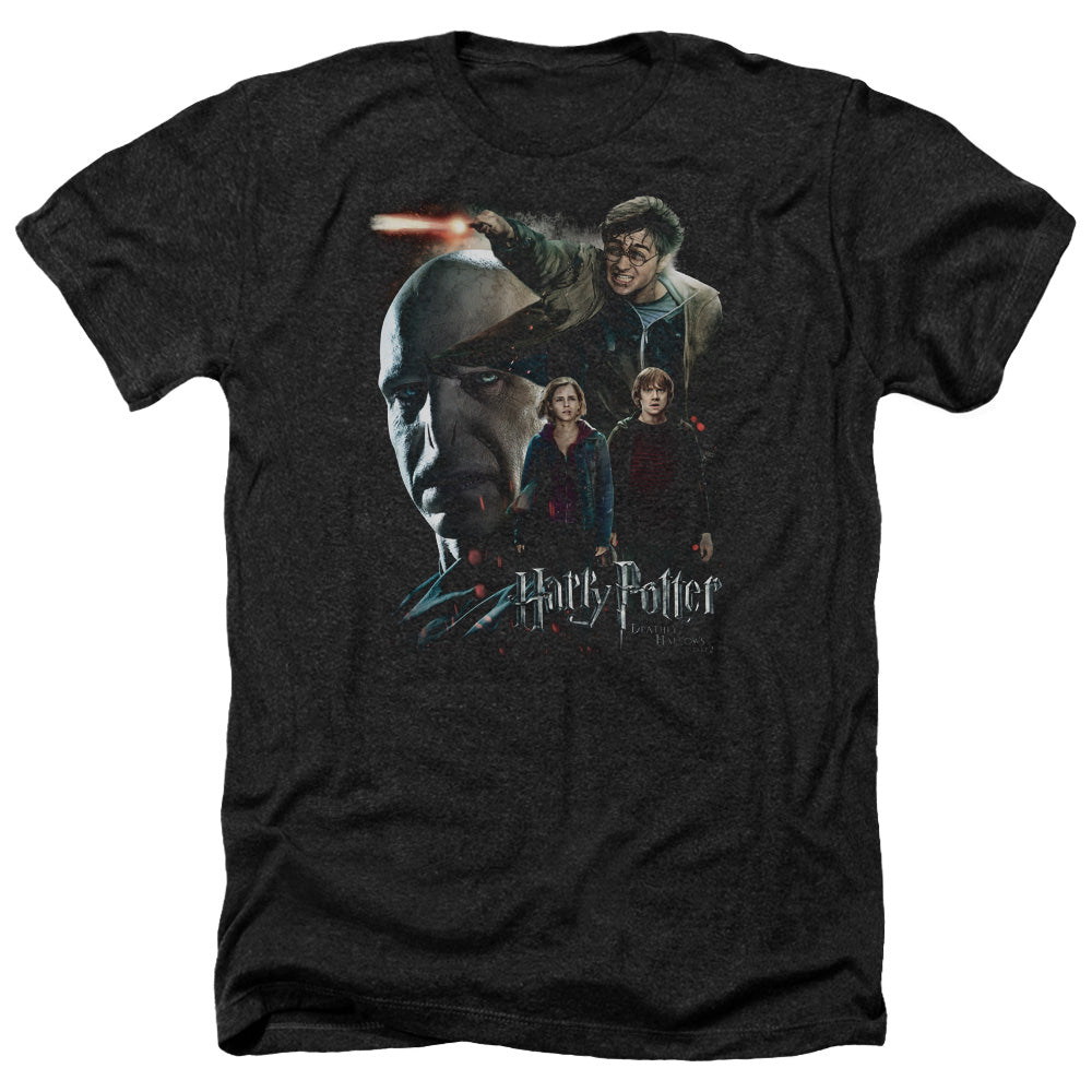 Harry Potter Final Fight Men's 30/1 Heather 60 40 Poly Short-Sleeve T-Shirt