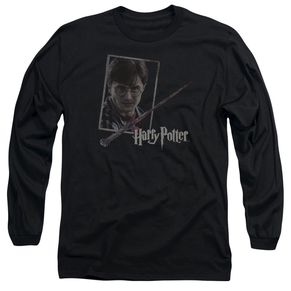 Harry Potter Harrys Wand Portrait Men's 18/1 Cotton Long-Sleeve T-Shirt