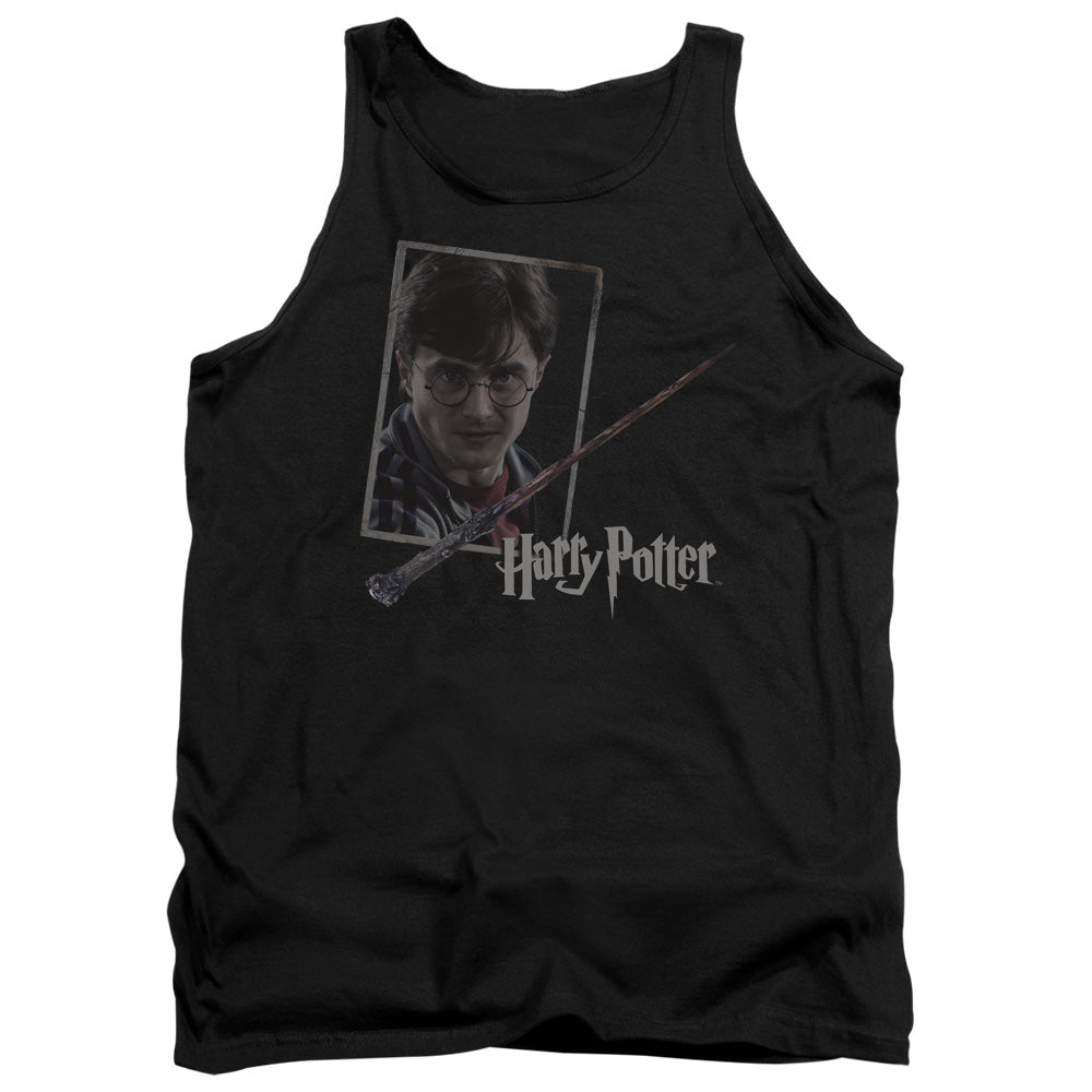 Harry Potter Harrys Wand Portrait Men's 18/1 Cotton Tank Top