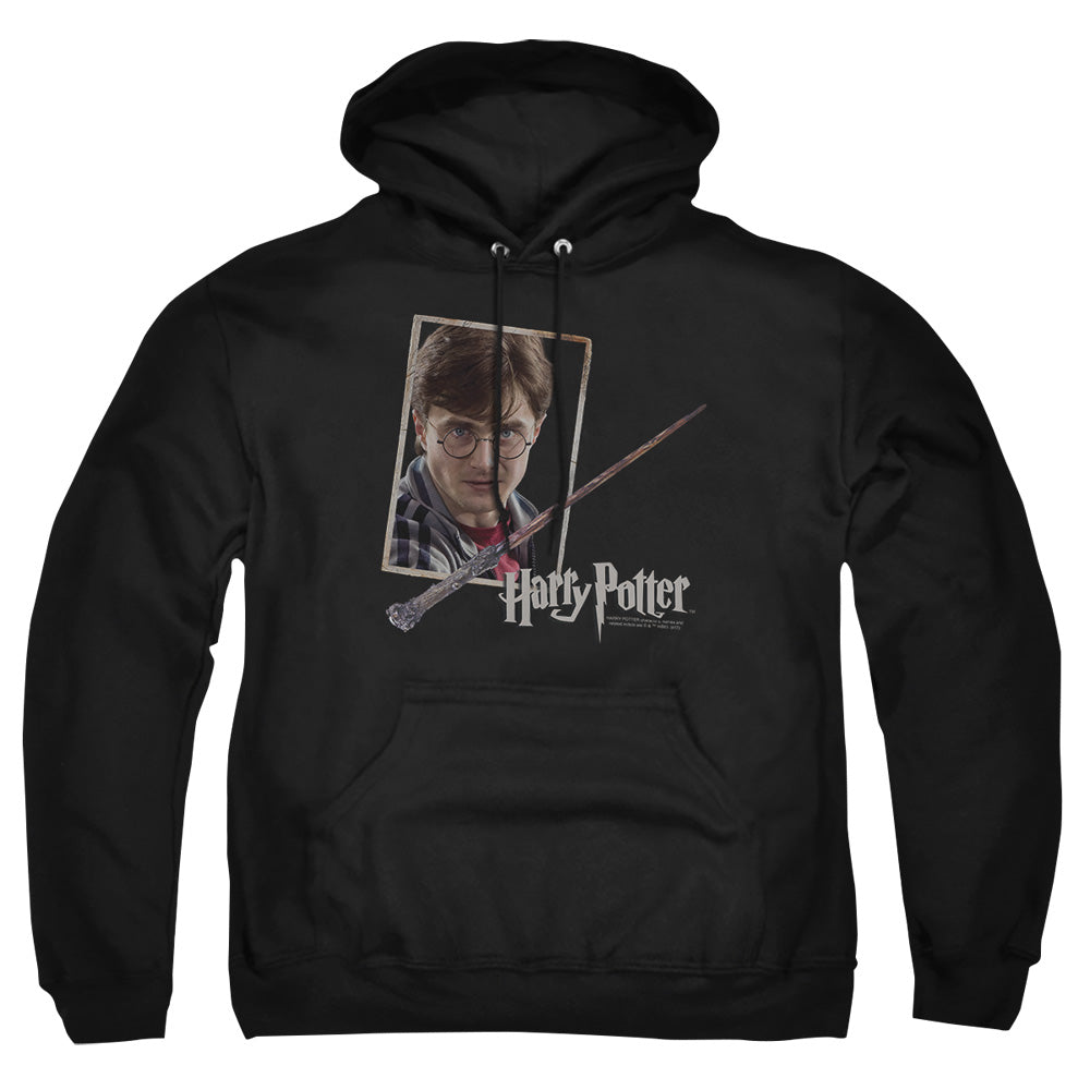 Harry Potter Harrys Wand Portrait Men's Pull-Over 75 25 Poly Hoodie