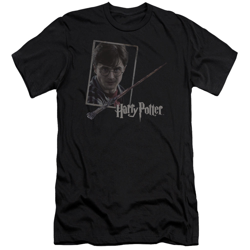 Harry Potter Harrys Wand Portrait Men's Ultra-Soft 30/1 Cotton Slim Short-Sleeve T-Shirt