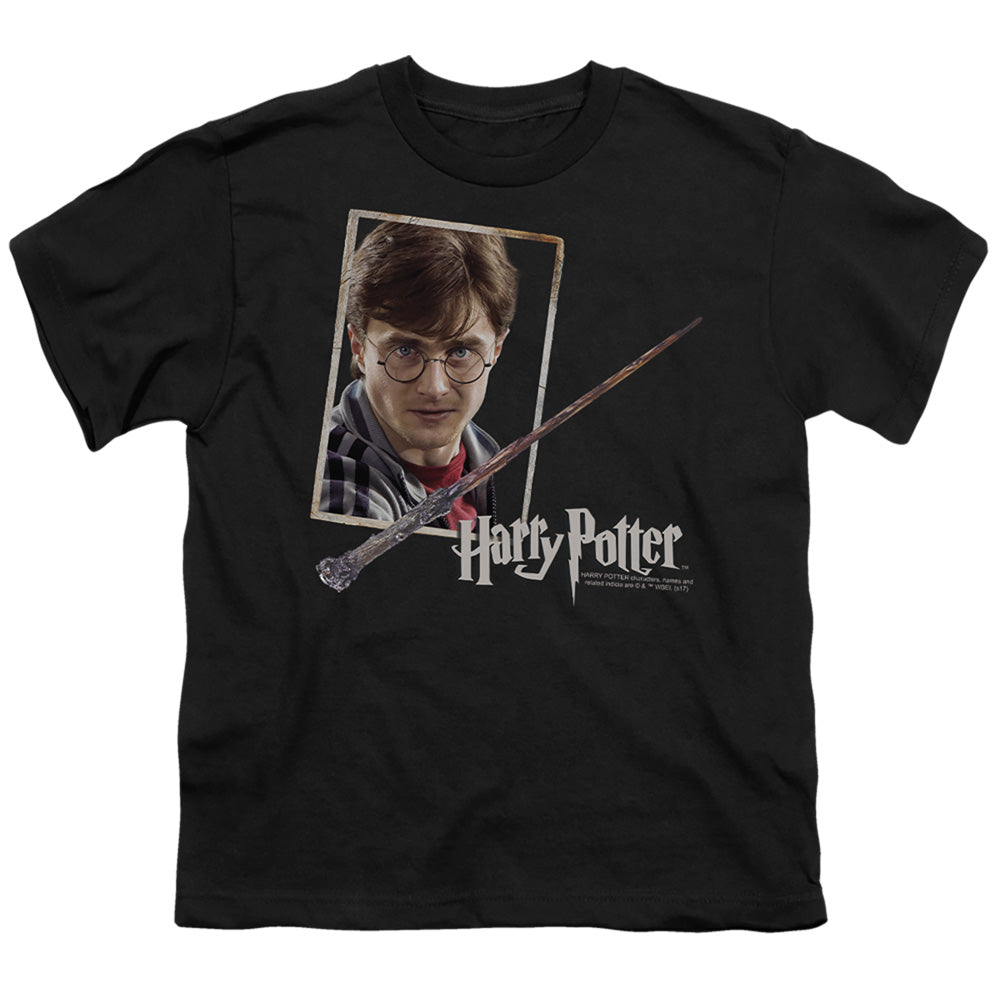 Harry Potter Harrys Wand Portrait Youth 18/1 100% Cotton Short-Sleeve T-Shirt