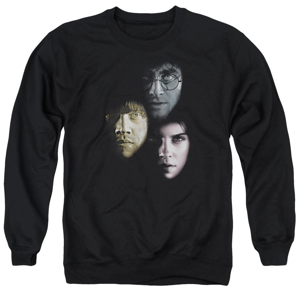 Harry Potter Hero Heads Men's Crewneck 50 50 Poly Long-Sleeve T-Shirt