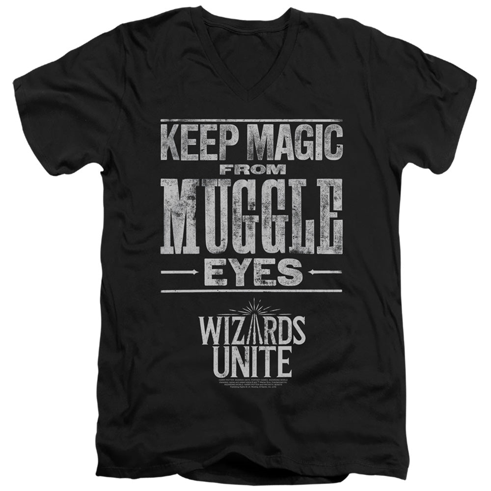 Harry Potter Hidden Magic Men's 30/1 Cotton Slim V-Neck T-Shirt