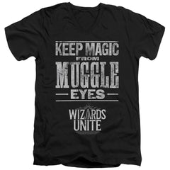 Harry Potter Hidden Magic Men's 30/1 Cotton Slim V-Neck T-Shirt