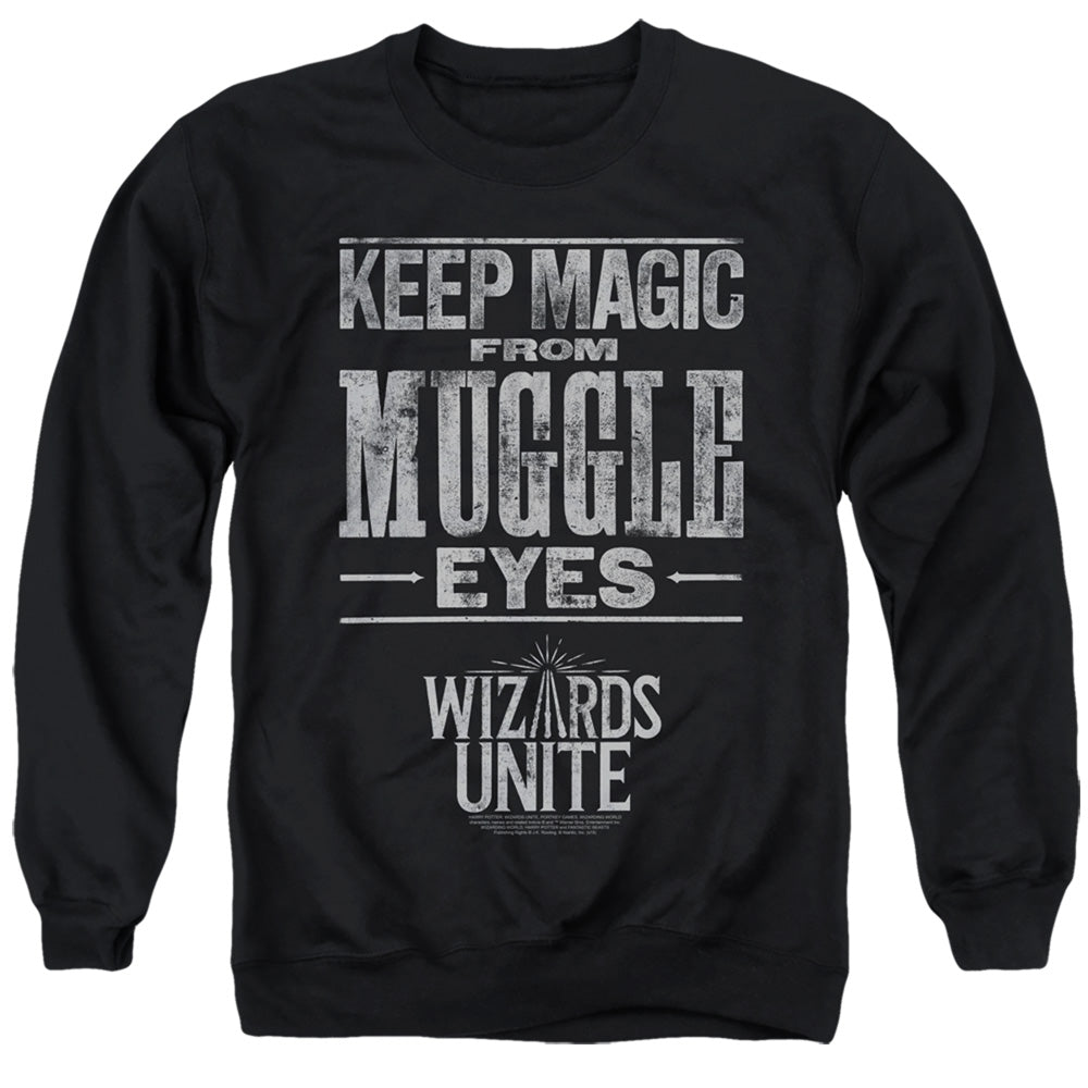 Harry Potter Hidden Magic Men's Crewneck 50 50 Poly Long-Sleeve T-Shirt