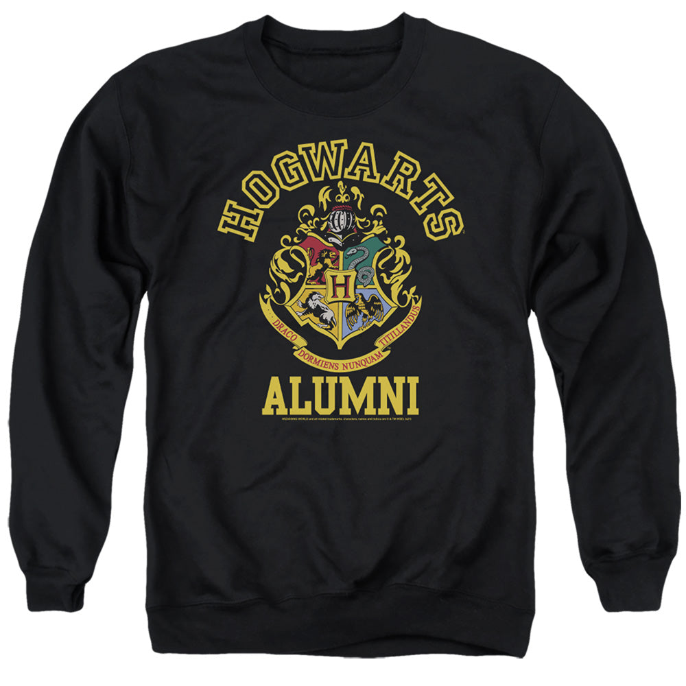 Harry Potter Hogwarts Alumni Crest Men's Crewneck 50 50 Poly Long-Sleeve T-Shirt