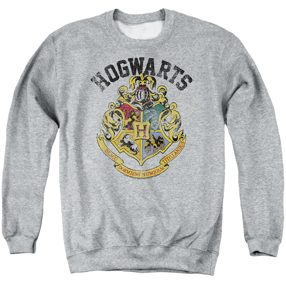 Harry Potter Hogwarts Crest Men's Crewneck 50 50 Poly Long-Sleeve T-Shirt