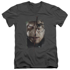 Harry Potter It All Ends Here Men's 30/1 Cotton Slim V-Neck T-Shirt