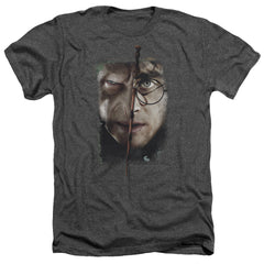 Harry Potter It All Ends Here Men's 30/1 Heather 60 40 Poly Short-Sleeve T-Shirt