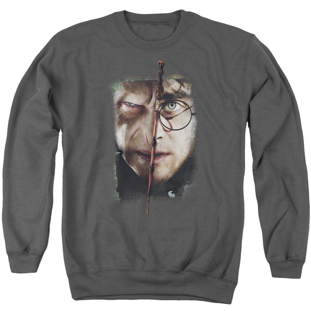 Harry Potter It All Ends Here Men's Crewneck 50 50 Poly Long-Sleeve T-Shirt