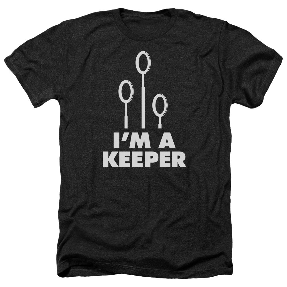 Harry Potter Keeper Men's 30/1 Heather 60 40 Poly Short-Sleeve T-Shirt