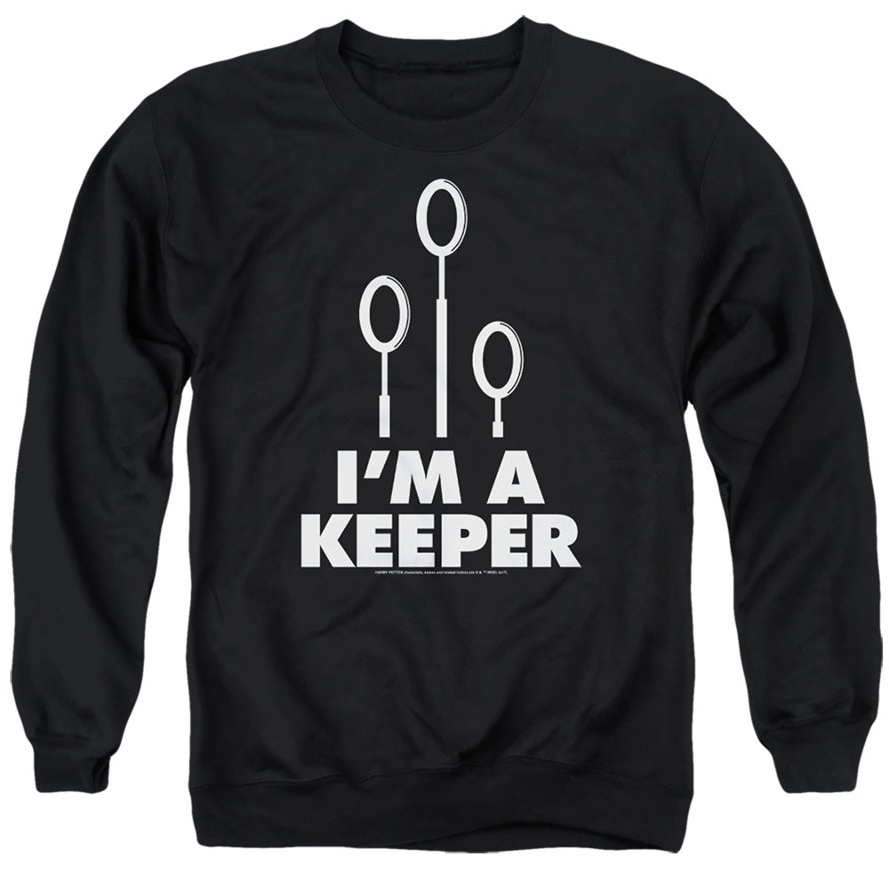 Harry Potter Keeper Men's Crewneck 50 50 Poly Long-Sleeve T-Shirt