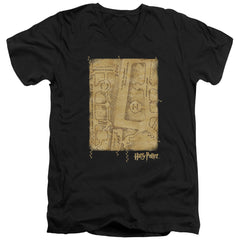Harry Potter Marauders Map Interior Men's 30/1 Cotton Slim V-Neck T-Shirt