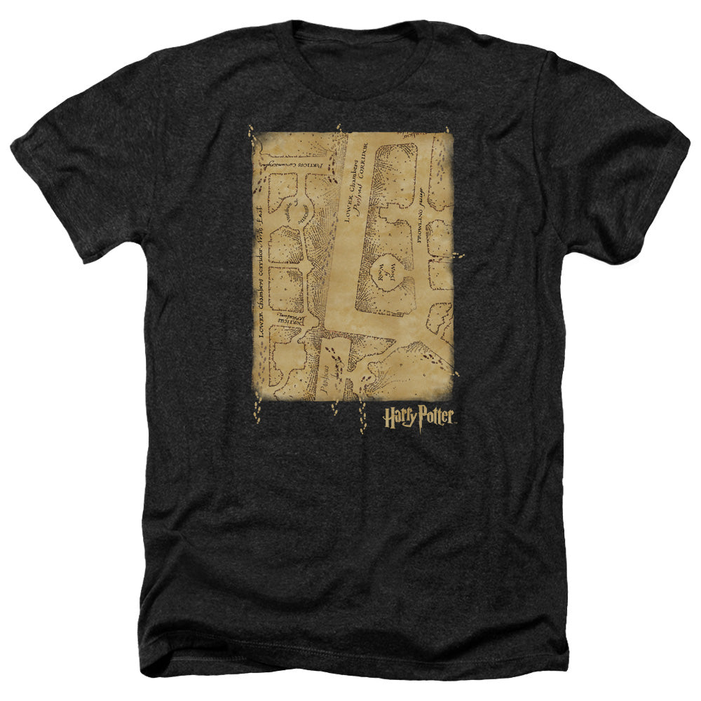 Harry Potter Marauders Map Interior Men's 30/1 Heather 60 40 Poly Short-Sleeve T-Shirt
