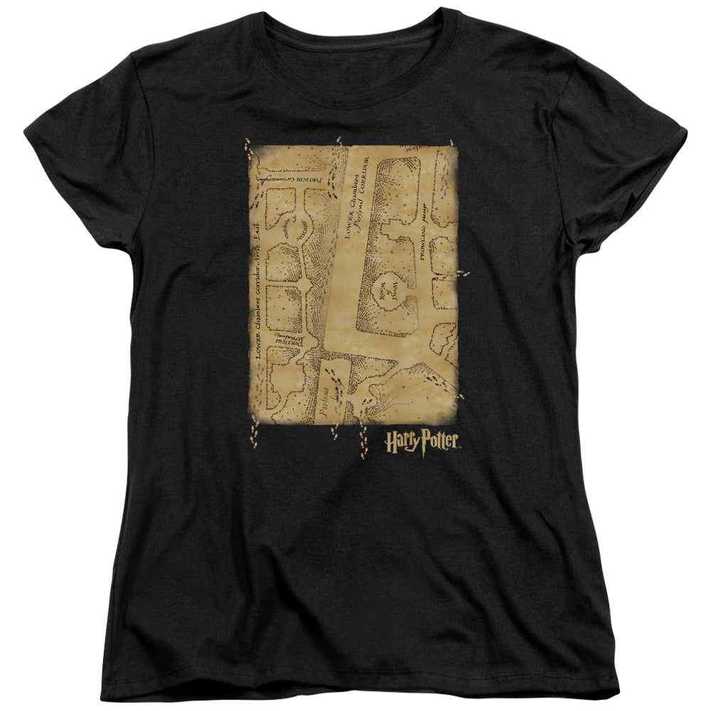 Harry Potter Marauders Map Interior Women's 18/1 Cotton Short-Sleeve T-Shirt