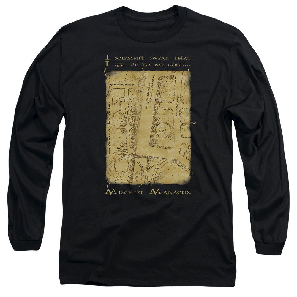 Harry Potter Marauders Map Interior Words Men's 18/1 Cotton Long-Sleeve T-Shirt