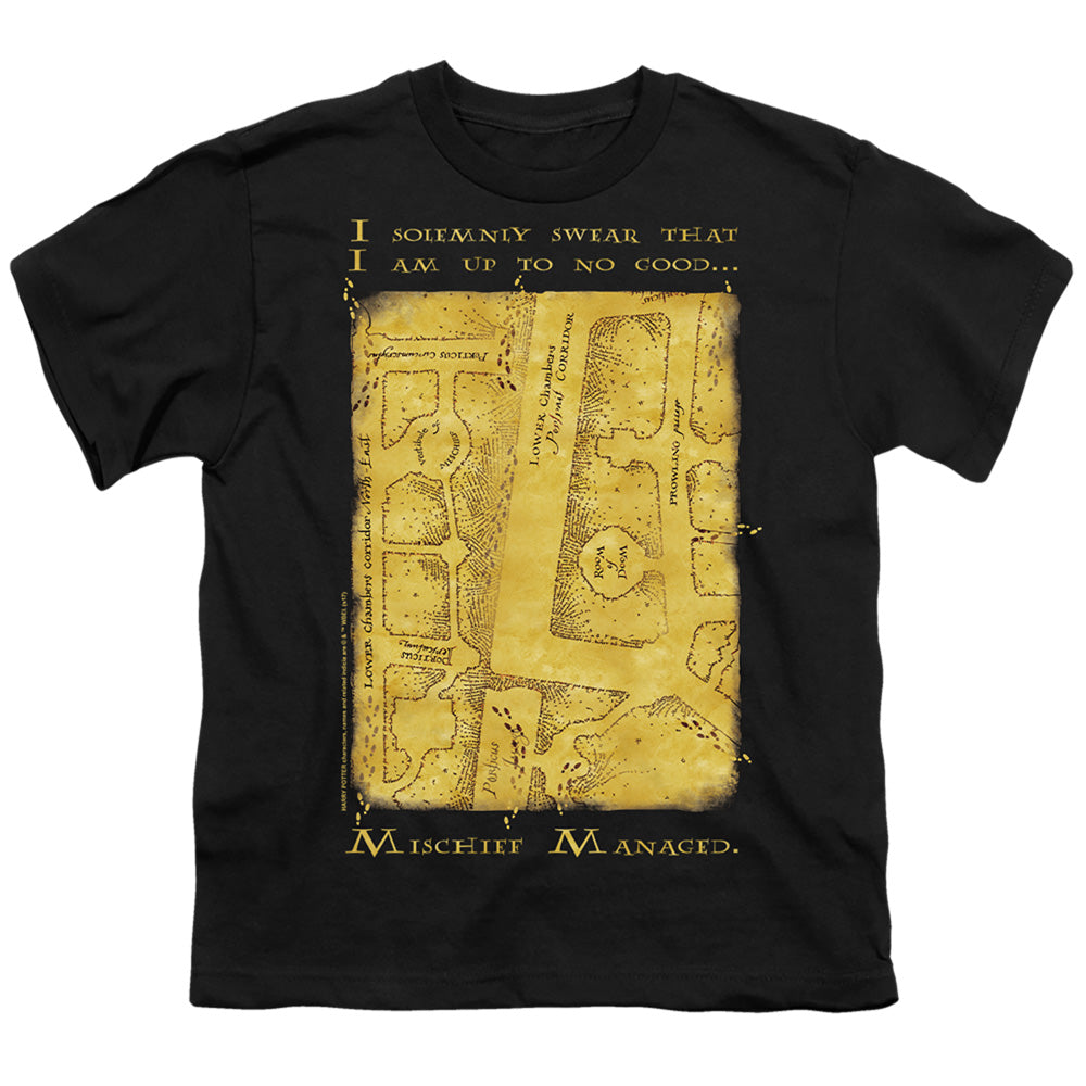 Harry Potter Marauders Map Interior Words Youth 18/1 100% Cotton Short-Sleeve T-Shirt
