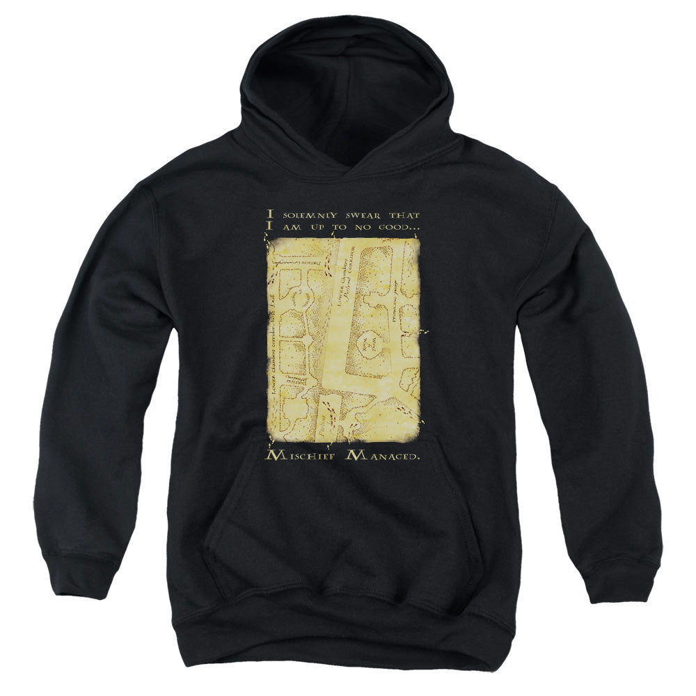 Harry Potter Marauders Map Interior Words Youth Cotton Poly Pull-Over Hoodie