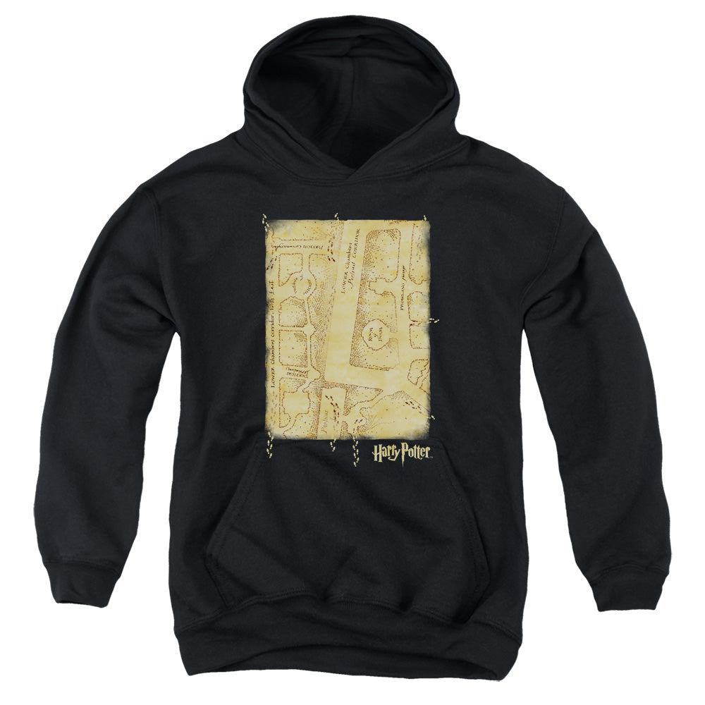 Harry Potter Marauders Map Interior Youth Cotton Poly Pull-Over Hoodie