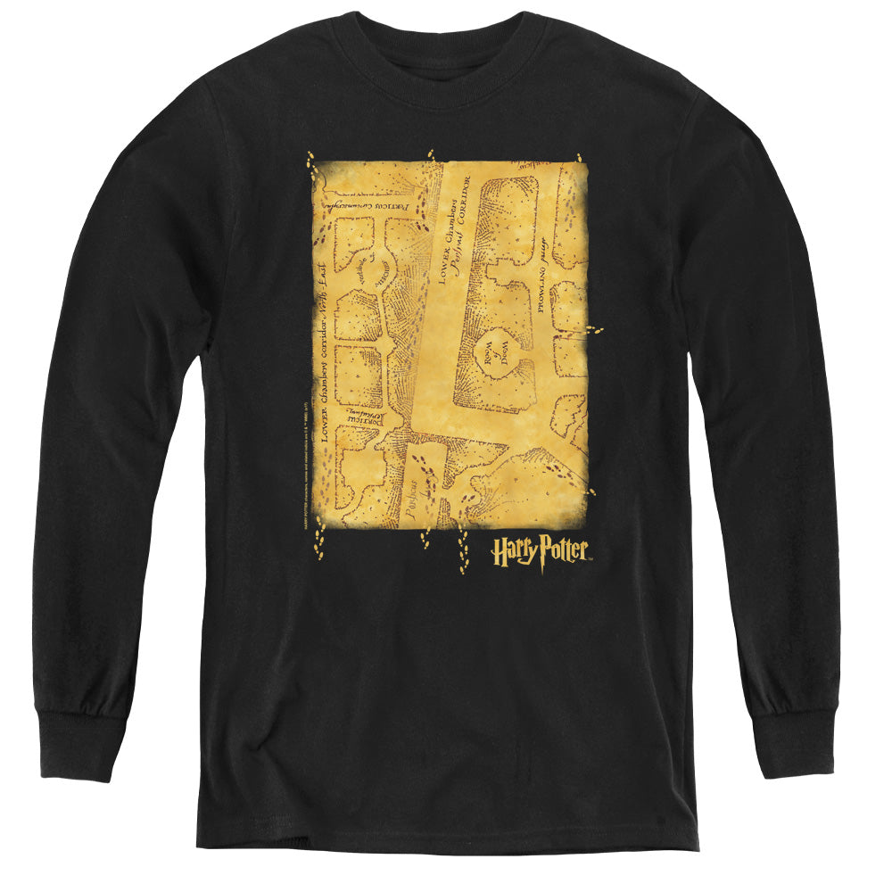 Harry Potter Marauders Map Interior Youth Long-Sleeve T-Shirt