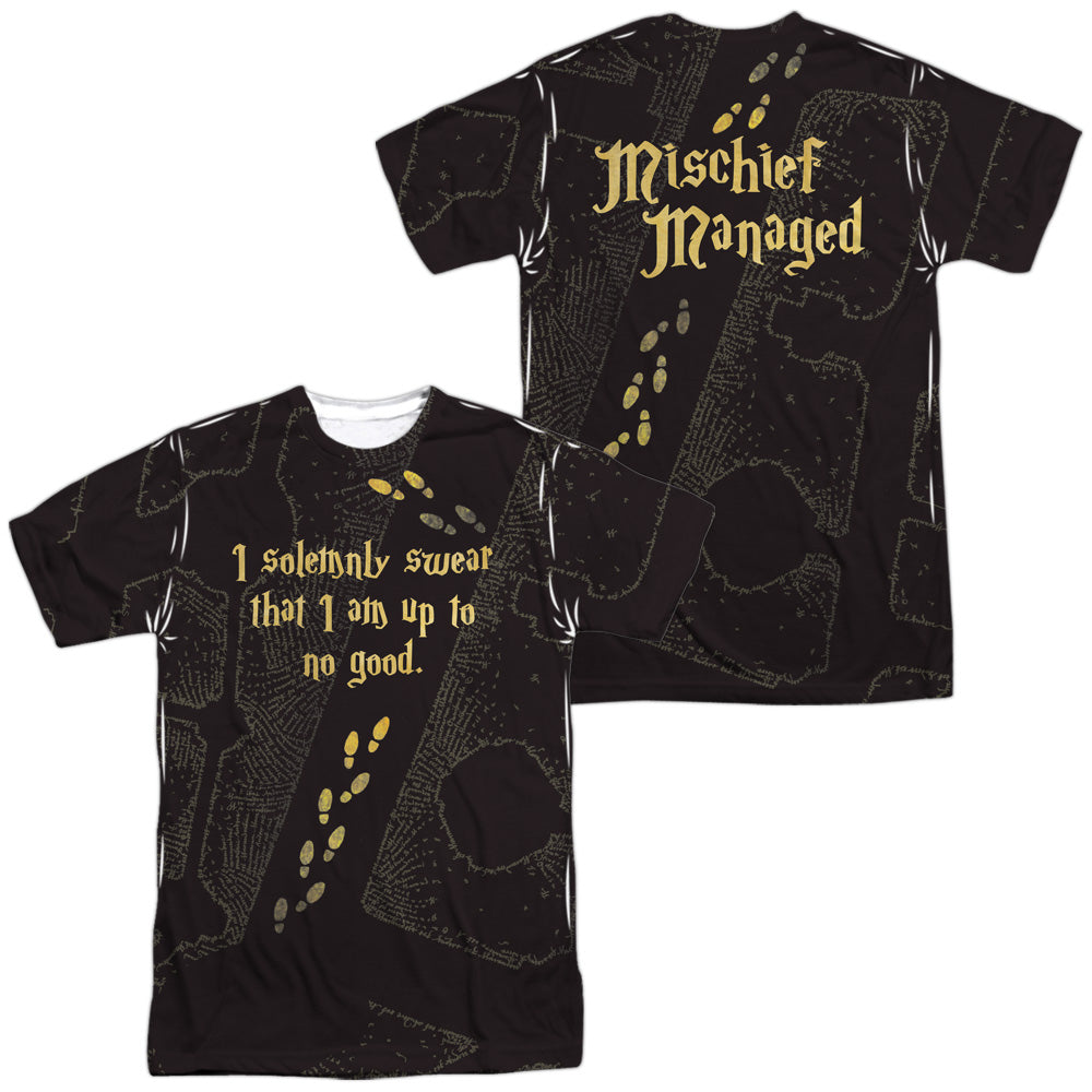 Harry Potter Marauders Map Men's Regular Fit Polyester Short-Sleeve T-Shirt