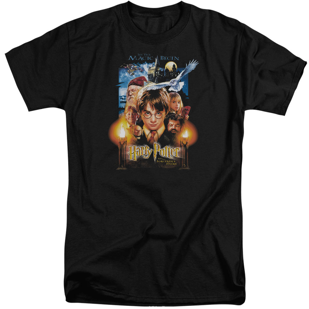 Harry Potter Movie Poster Men's 18/1 Tall Cotton Short-Sleeve T-Shirt