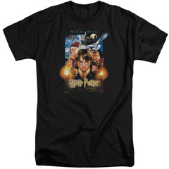 Harry Potter Movie Poster Men's 18/1 Tall Cotton Short-Sleeve T-Shirt