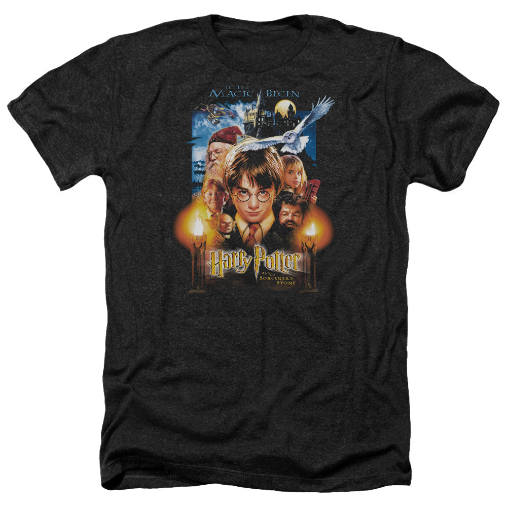 Harry Potter Movie Poster Men's 30/1 Heather 60 40 Poly Short-Sleeve T-Shirt