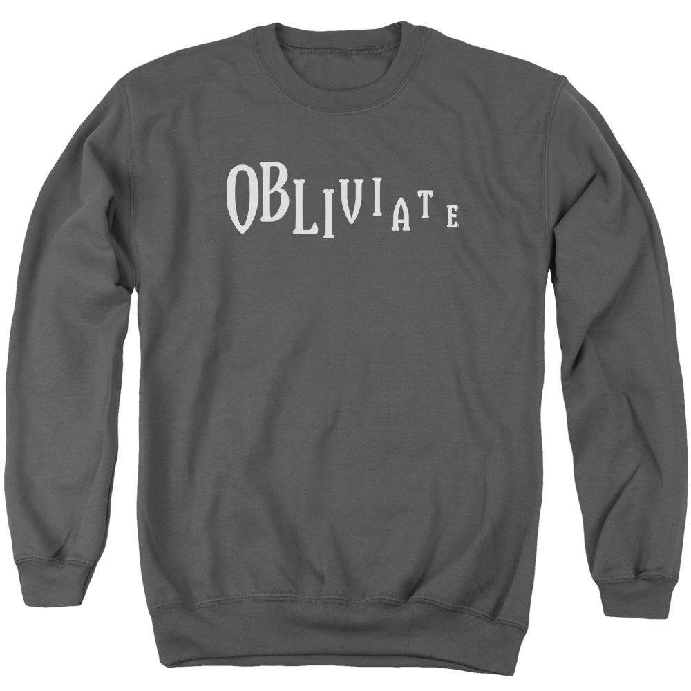 Harry Potter Obliviate Men's Crewneck 50 50 Poly Long-Sleeve T-Shirt