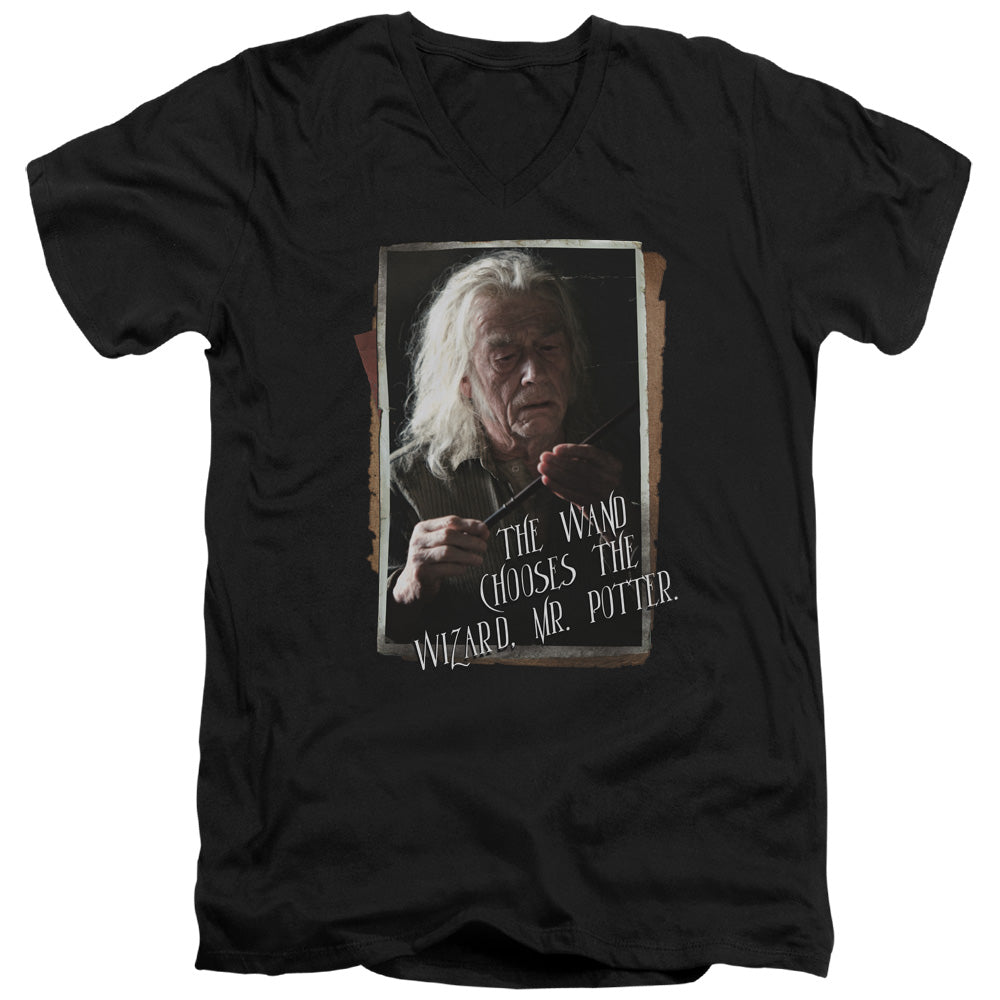 Harry Potter Olivander Men's 30/1 Cotton Slim V-Neck T-Shirt