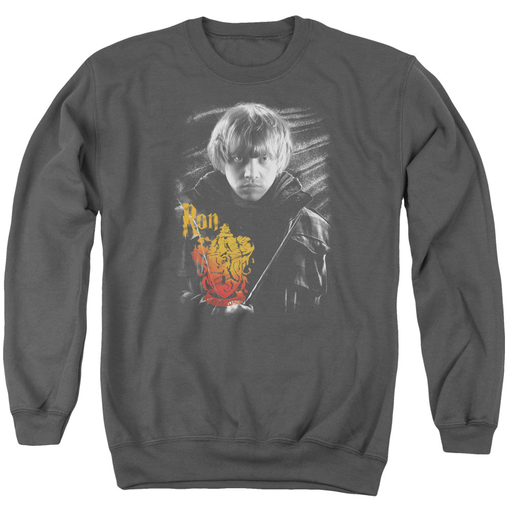 Harry Potter Ron Portrait Men's Crewneck 50 50 Poly Long-Sleeve T-Shirt