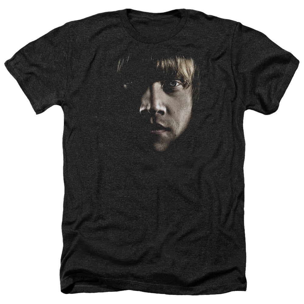 Harry Potter Ron Poster Head Men's 30/1 Heather 60 40 Poly Short-Sleeve T-Shirt