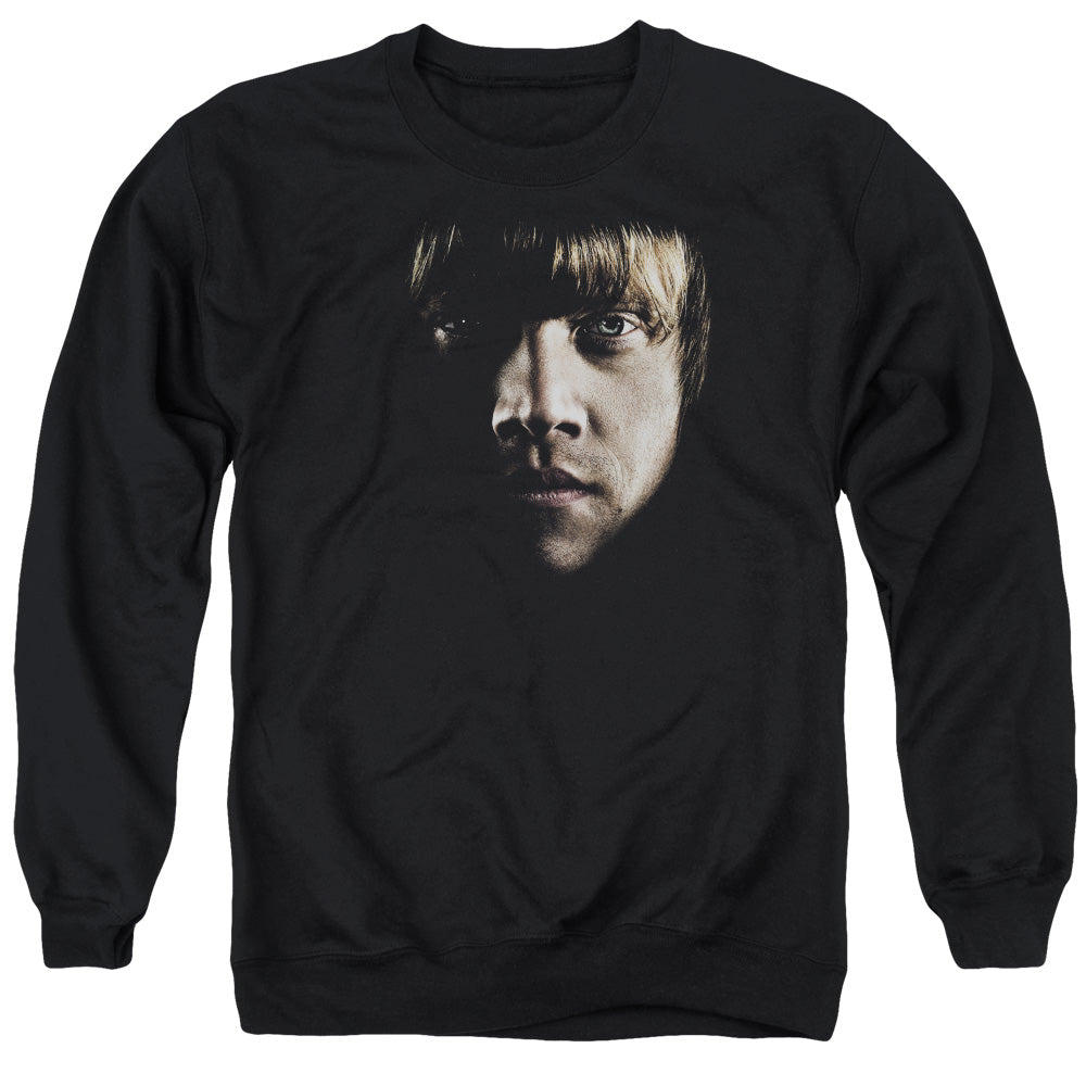 Harry Potter Ron Poster Head Men's Crewneck 50 50 Poly Long-Sleeve T-Shirt