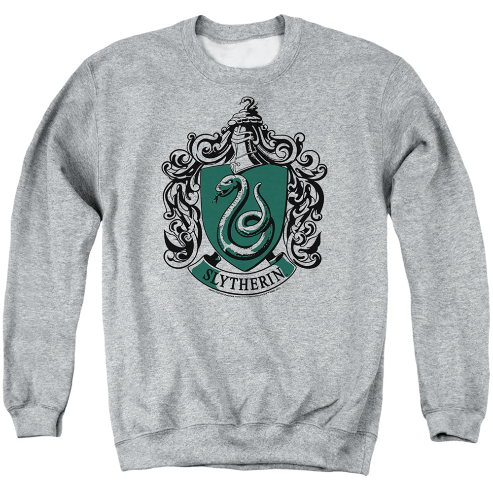 Harry Potter Slytherin Crest Men's Crewneck 50 50 Poly Long-Sleeve T-Shirt