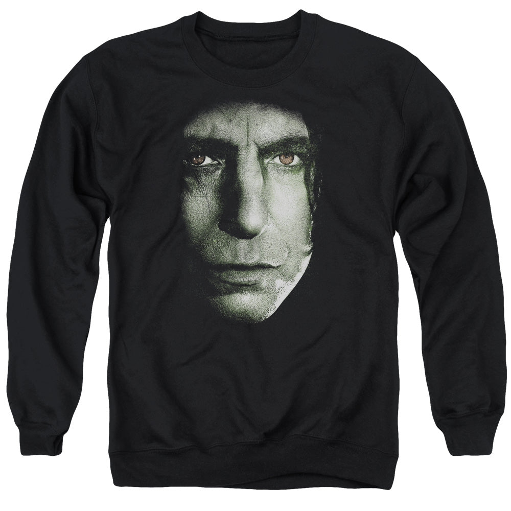 Harry Potter Snape Head Men's Crewneck 50 50 Poly Long-Sleeve T-Shirt