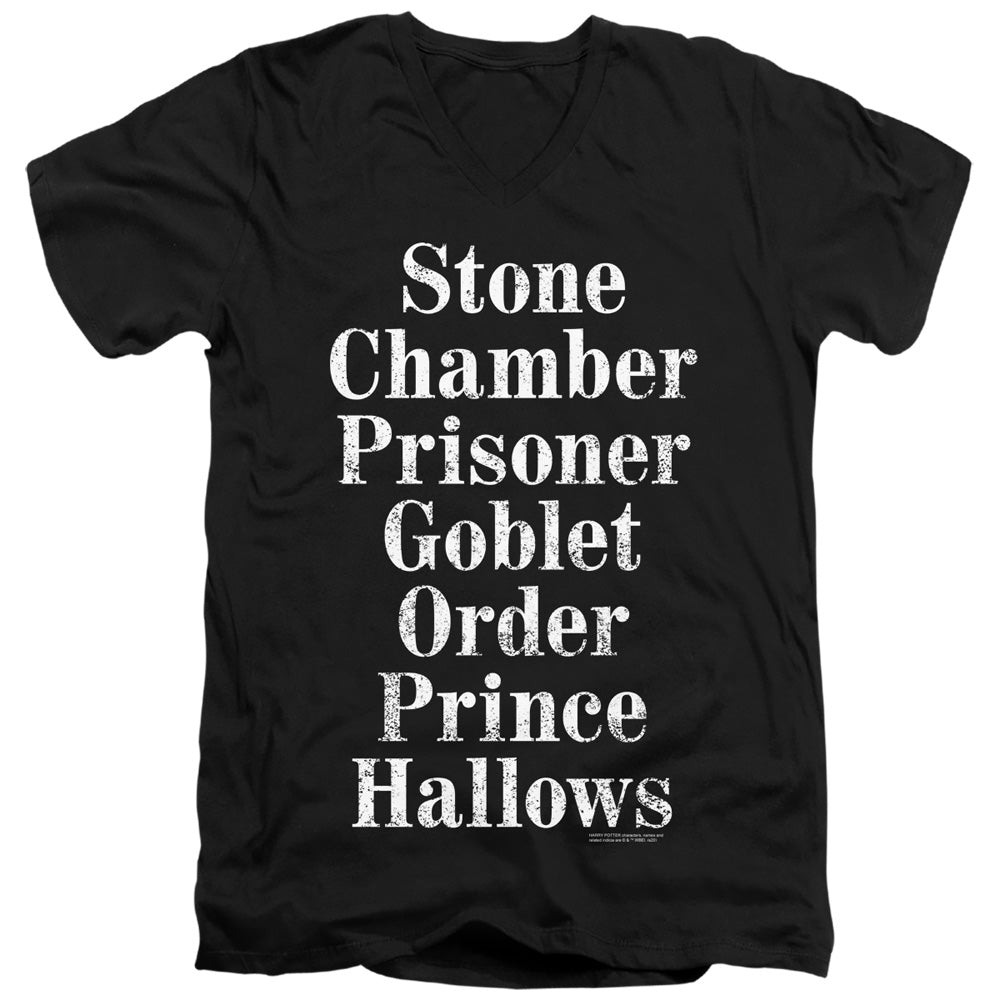 Harry Potter Titles Men's 30/1 Cotton Slim V-Neck T-Shirt