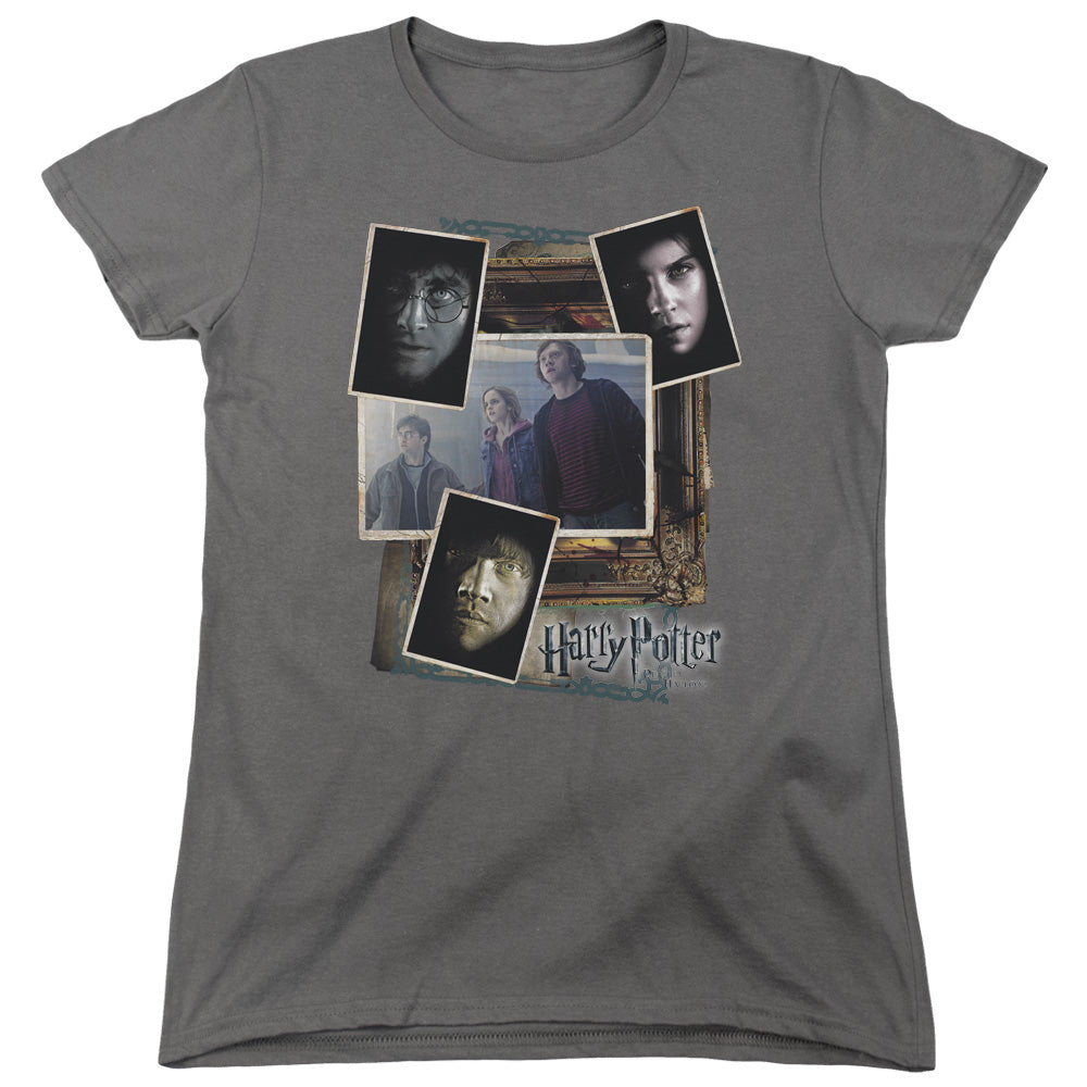 Harry Potter Trio Collage Women's 18/1 Cotton Short-Sleeve T-Shirt