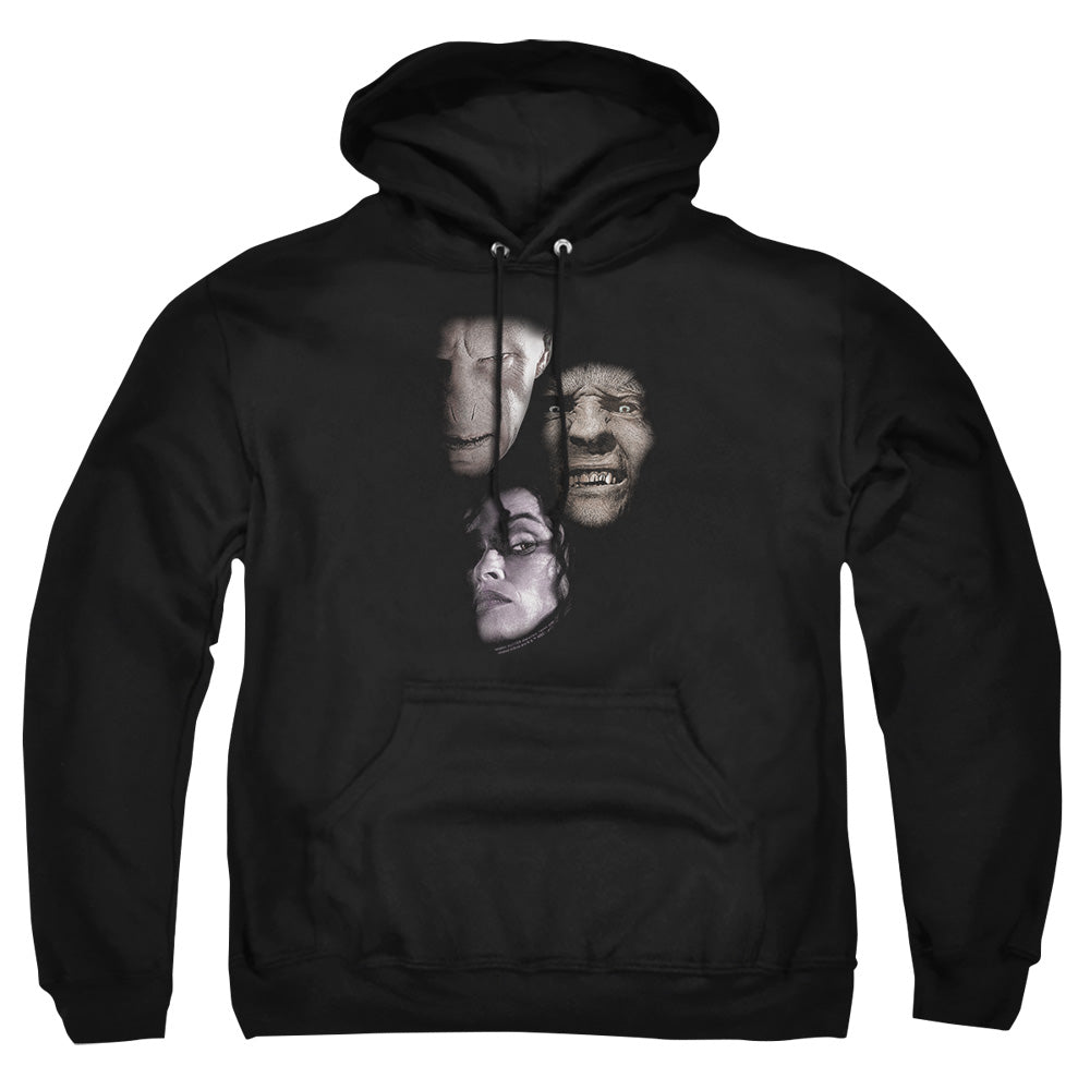 Harry Potter Villian Heads Men's Pull-Over 75 25 Poly Hoodie